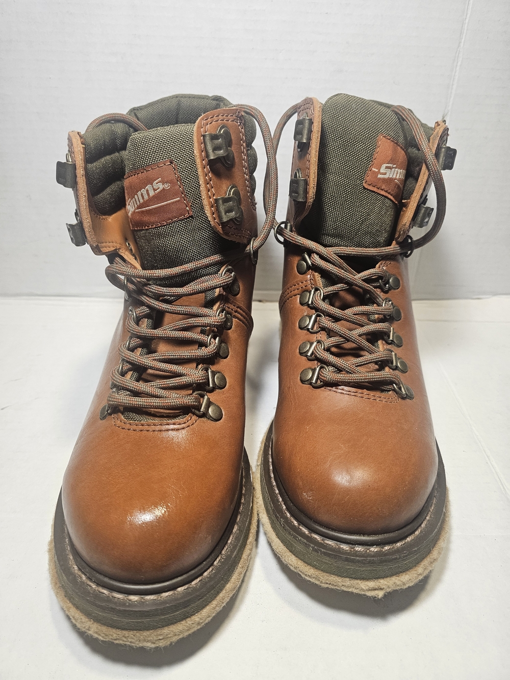 Simms Men's Brown Leather Hiking Boots Size 7